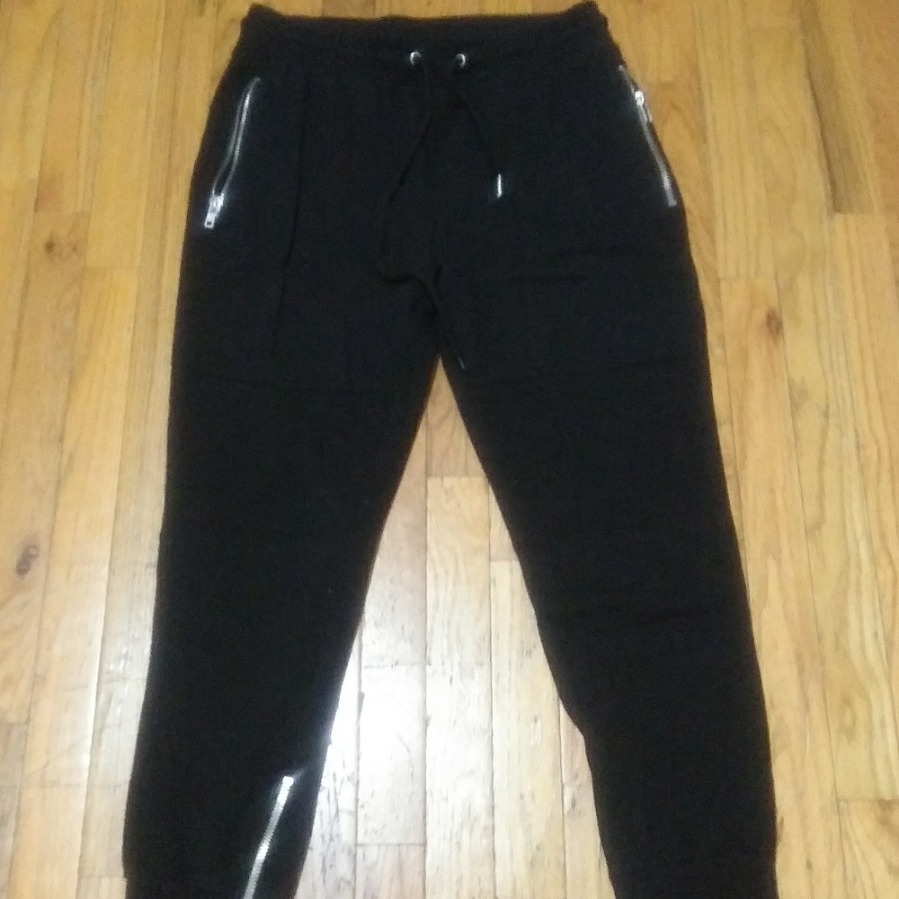 Black Zipper Sweatpants Size L